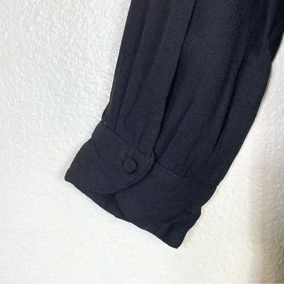 Vintage Diane Von Furstenberg Black Collared Midi Dress - Picture 4 of 6